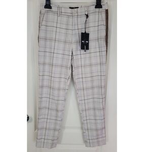 Mason's New York Empire White Plaid Straight Leg Pants